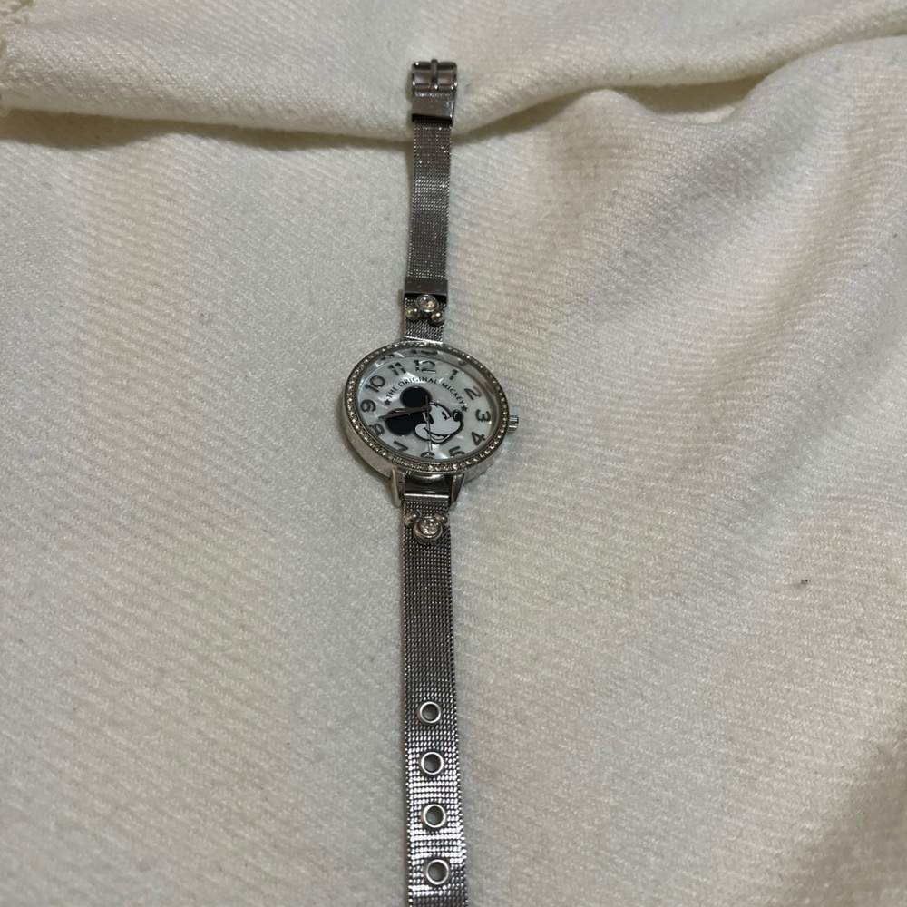 Disney 90th Anniversary Mickey Mouse Women's Watch w/Rhinestones MK8074